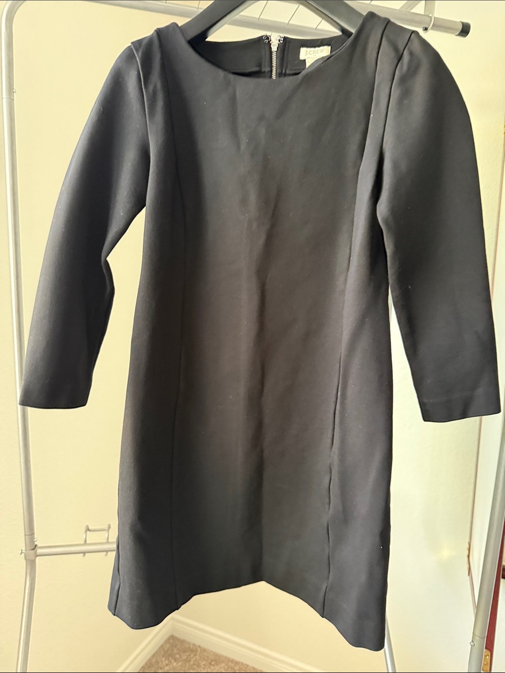 J. Crew Petite Black Dress with Crew Neck